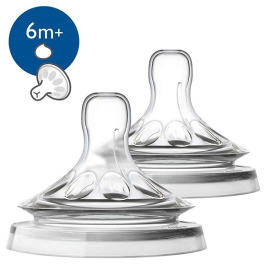 Philips Avent Θηλή Μαλακών Τροφών Natural 6m+ 2τμχ