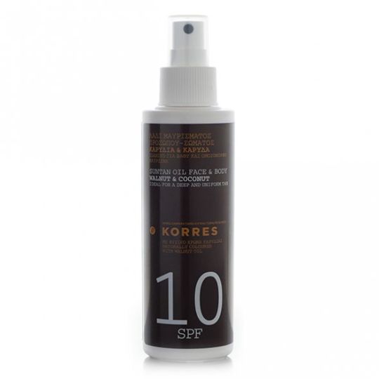 Korres Sun Clear Spray Λάδι Μαυρίσματος Προσώπου-Σώματος Καρυδιά & Καρύδα SPF10 150ml