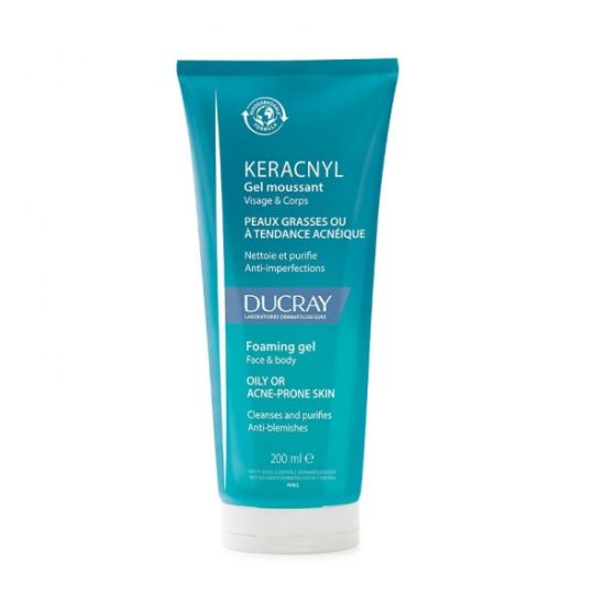 Ducray Keracnyl Foaming Gel with Myrtacine Innovation for Face & Body 200ml