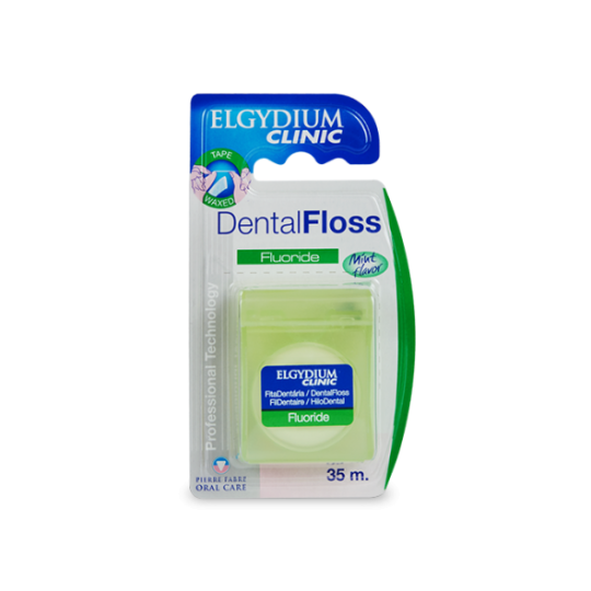 Elgydium Dental Floss Fluoride Tape Waxed Mint 35m 1τμχ