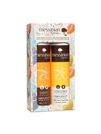 MESSINIAN SPA ORGANIC OLIVE OIL PACK  SHAMPOO 300ML + CONDITIONER 300ML