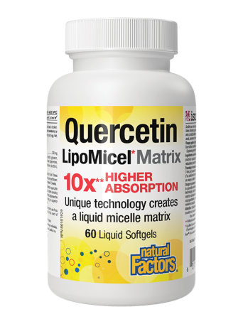NATURAL FACTORS QUERCETIN. LIPOMICEL MATRIX. 60 ΜΑΛΑΚΈΣ ΚΆΨΟΥΛΕΣ