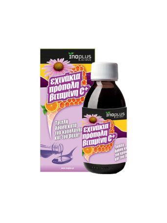 Ino Plus Echinacea + Vit C + Propolis Σιρόπι με Τριπλή Δράση κατά του Βήχα & του Κρυολογήματος 120ml