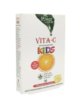 Power Of Nature Vita-C Kids Στέβια 30 μασώμενες ταμπλέτες