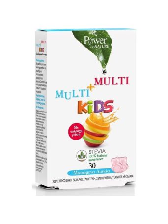 Power Of Nature Multi Kids Stevia Φράουλα 30 μασώμενα αρκουδάκια