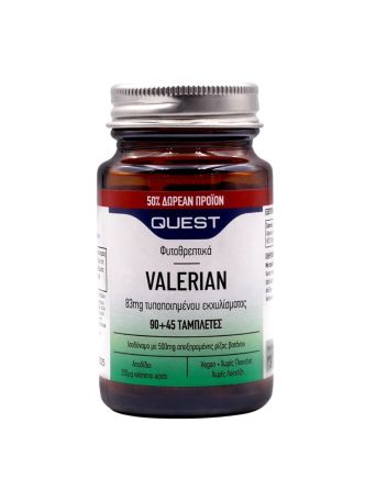 QUEST VALERIAN 83 MG EXTRACT 90 TABS + 45tabs