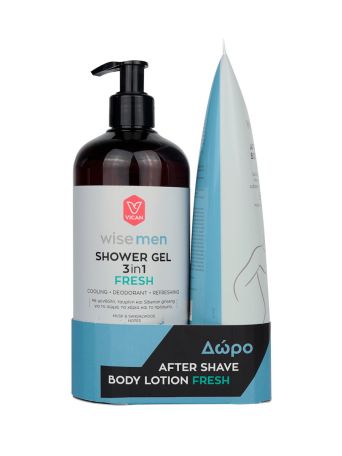 WISE MEN SHOWER GEL FRESH 500ML + WISE MEN AFTER SHAVE BODY LOTION FRESH ΔΩΡΟ