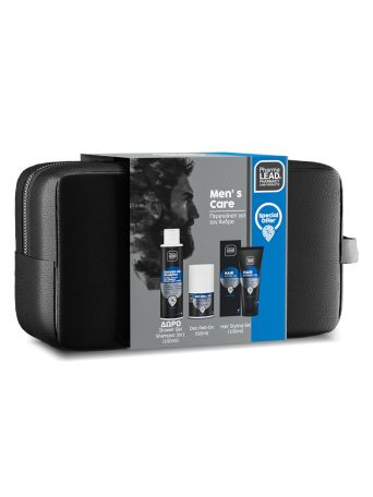 Pharmalead | Promo Men's Care Σετ Περιποίησης για τον Άνδρα με Gel Μαλλιών για Styling, 100ml, Αποσμητικό Roll-On, 50ml & Δώρο Ανδρικό Σαμπουάν - Αφρόλουτρο 3σε1, 100ml