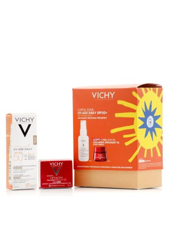  Vichy Promo Capital Soleil UV-Age Daily Tinted Spf50+, 40ml & Δώρο Liftactiv Collagen Specialist 16 Day Cream 15ml