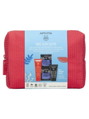 Apivita Bee Sun Safe Αντηλιακή κρέμα προσώπου κατά των Πανάδων & των Ρυτίδων spf50 50ml & Δώρο Mini Black Detox Cleansing Jelly Face & Eyes 50ml & Δώρο Express Beauty Face Mask με Θαλάσσια λεβάντα 2x8ml