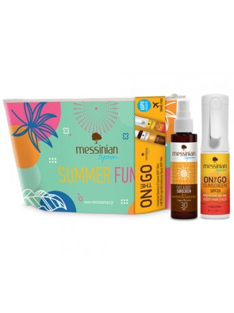 MESSINIAN SPA ON THE GO FACE & BODY SUNSCREEN SPF30 100ML + DRY OIL SPRAY SPF20 90ML