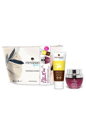 MESSINIAN SPA BIO LIFTING Κρέμα Προσώπου & Λαιμού 50ml Κρέμα Χεριών - Λεμόνι & Καλέντουλα 100ml + ΔΩΡΟ Pochette