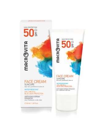Macrovita Cream Αδιάβροχη Αντηλιακή Κρέμα Προσώπου SPF50 50ml