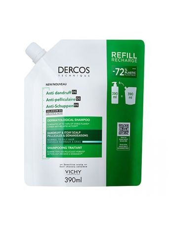 Vichy Dercos Anti-Dandruff DS Shampoo Normal to Oily Hair Refill 390ml
