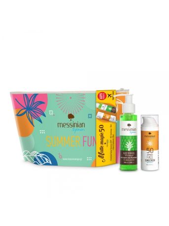 Messinian Spa Summer Fun Gift Set Face Sunscreen SPF50 50ml & Aloe Vera Gel 100ml