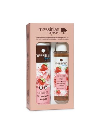 MESSINIAN SPA STRAWBERRY YOGURT PACK  SH.GEL 300ML+BODY MIST 100ML