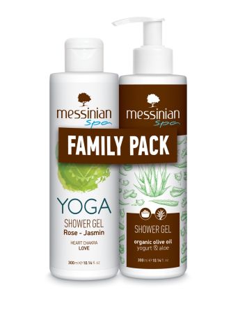 MESSINIAN SPA FAMILY PACK ROSE JASMIN SHOWER GEL 300ML - YOGHURT ALOE SHOWER GEL 300ML