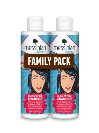 MESSINIAN SPA PROMO FAMILY PACK POP OLIVE VEGAN KERATIN SHAMPOO 2x300ml
