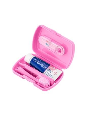 CURAPROX TRAVEL SET KIDS ΡΟΖ ΟΔΟΝΤ.- ΜΕΣΟΔ.ΒΟΥΡΤΣ.- ΟΔΟΝΤΟΚ. 10ML
