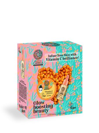 NATURA SIBERICA C-Berrica Πακέτο Προϊόντων προσώπου Glow Boosting Beauty, 30ml / 60τμχ