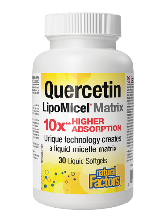 NATURAL FACTORS QUERCETIN. LIPOMICEL MATRIX. 30 ΜΑΛΑΚΈΣ ΚΆΨΟΥΛΕΣ