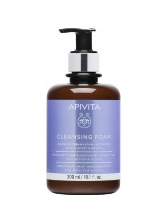 Apivita Αφρός Καθαρισμού Cleansing Creamy Προσώπου & Ματιών με Ελιά, Λεβάντα & Πρόπολη 300ml