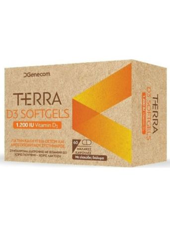 Genecom Terra D3 Softgels 1200iu 60 μαλακές κάψουλες