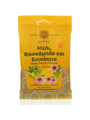 Garden Καραμέλες για το Λαιμό Μέλι, Φασκόμηλο & Εχινάκεια 60gr