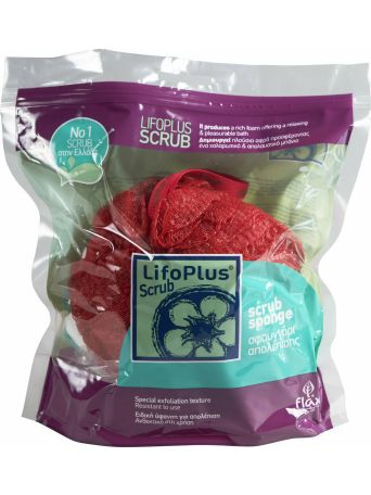 LIFOPLUS SCRUB SPONGE RED 1PCS