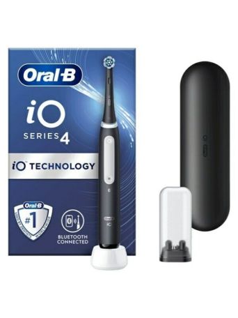 Oral-B IO Series 4 Ηλεκτρική Οδοντόβουρτσα με Χρονομετρητή, Αισθητήρα Πίεσης και Θήκη Ταξιδίου Black