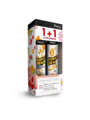 Ino Plus Vitamin C 1000mg + Zinc & Vitamin C 500mg Πορτοκάλι 40 αναβράζοντα δισκία