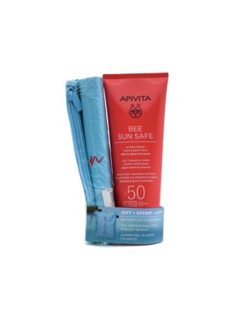 Apivita Bee Sun Safe Promo Pack με Hydra Fresh Face & Body Milk SPF50, 200ml & Δώρο Αδιάβροχο Τσαντάκι για Μαγιό, 1σετ