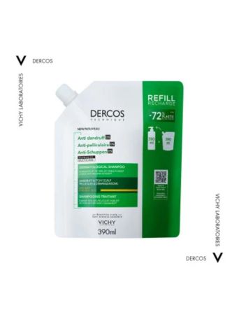 Vichy Dercos Anti-dandruff Ds Refill Σαμπουάν Kατά της Πιτυρίδας & της Ξηροδερμίας για Ξηρά Μαλλιά Μαλλιά 390ml