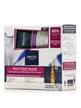 Phyto Promo Phytocyane Treatment Αγωγή για την Αντιδραστική Γυναικεία Τριχόπτωση 12x5ml & Σαμπουάν 100ml