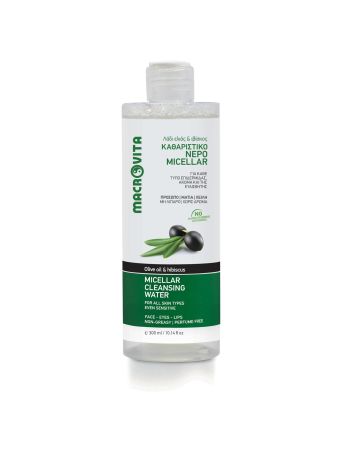 MACROVITA ΚΑΘΑΡΙΣΤΙΚΟ ΝΕΡΟ MICELLAR ΛΑΔΙ ΕΛΙΑΣ + ΙΒΙΣΚΟΣ 300ML