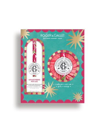 ROGER+GALLET Gingembre Rouge Χριστουγεννιάτικο Set Δώρου : Eau Parfumée Bienfaisante 30ml + Μπάρα Σαπουνιού 30 ml 