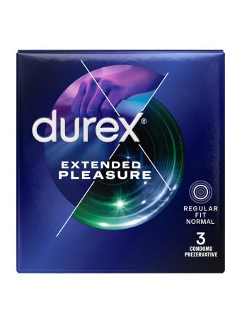 Durex Προφυλακτικά Extended Pleasure με Επιβραδυντικό 3τμχ