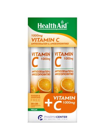 Health Aid Promo Vitamin C 1000mg Orange 40 Effer.tabs (2x20 Effer.tabs)