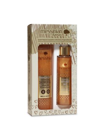 Messinian Spa Promo Premium Line Shimering Shower Gel with Royal Jelly & Helichrysum 300ml & Hair & Body Mist 100ml