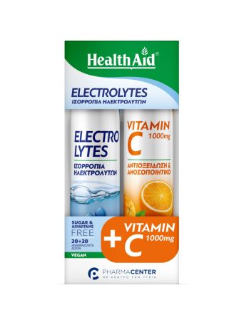 Health Aid Promo Electrolytes Strawberry 20 Effer.tabs & Vitamin C 1000mg Orange 20 Effer.tabs