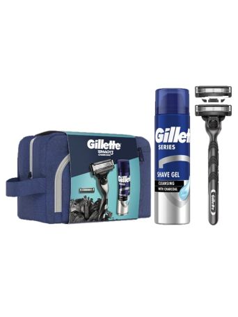 Gillette Mach3 Promo με Shave Gel Ξυρίσματος, 200ml, Ξυριστική Μηχανή, 1τεμ, Ανταλλακτικές Kεφαλές Ξυρίσματος, 2τεμ & Νεσεσέρ, 1σετ